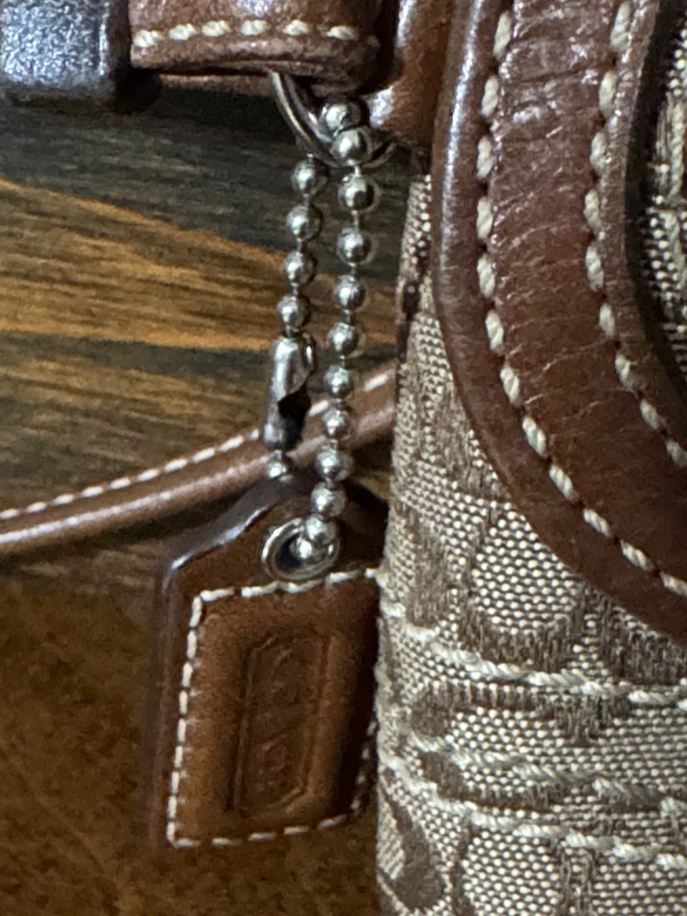 Coach Brown Signature Canvas and Leather Wristlet - Picture 11 of 16